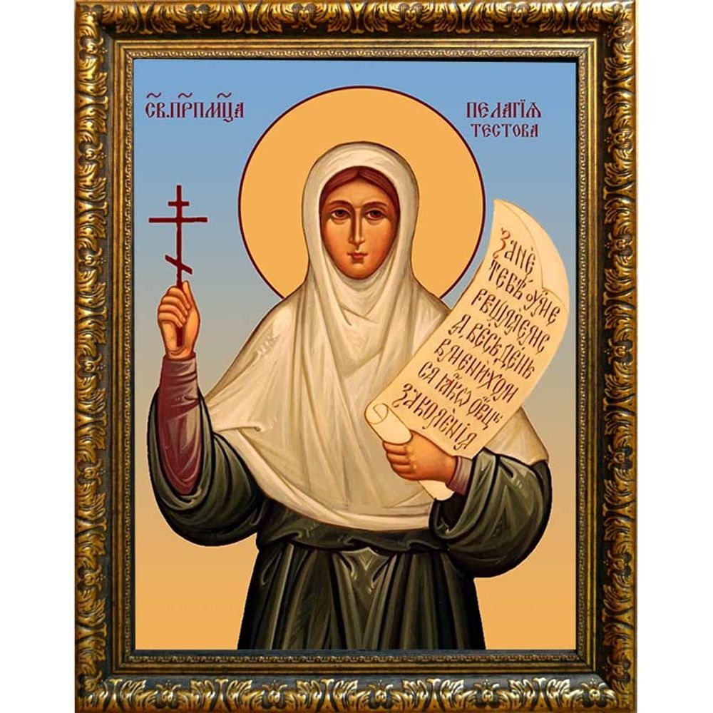 Пелагия (Тестова) преподобномученица, инокиня. Икона на холсте.
