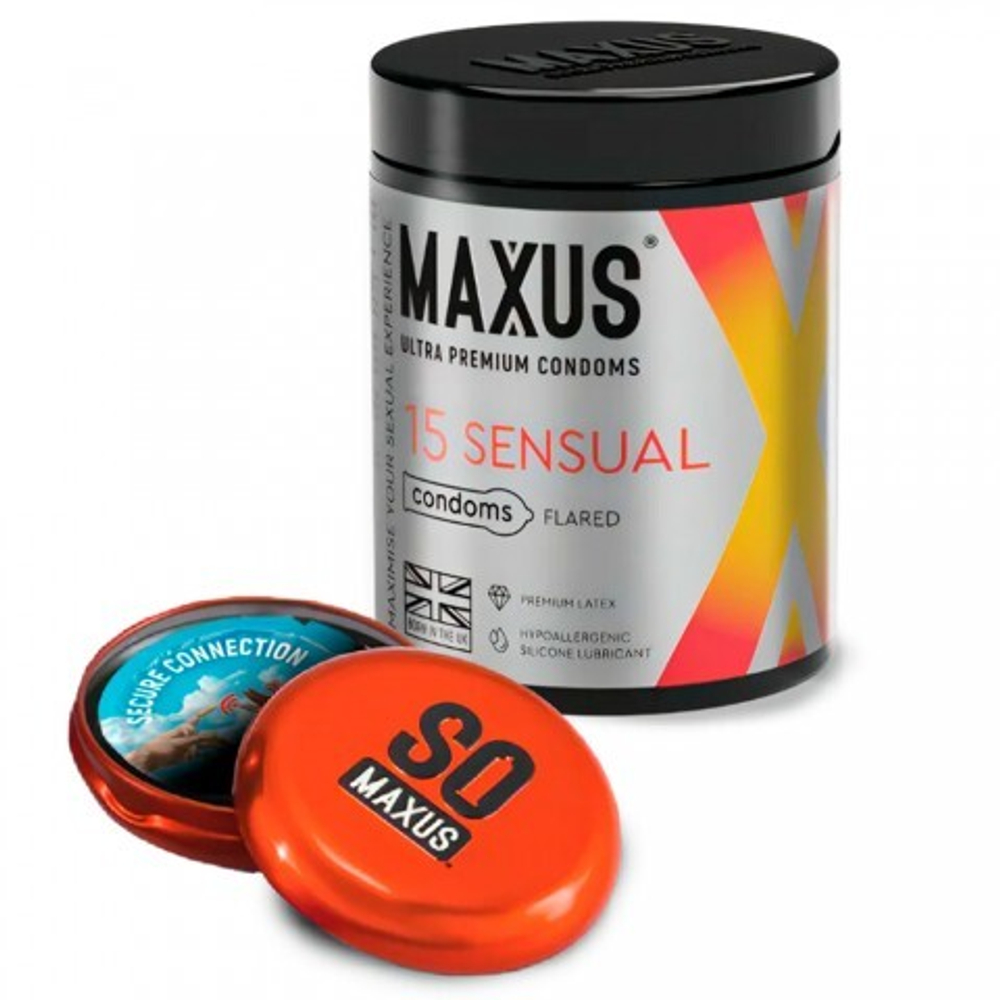 Презервативы гладкие, анатомические MAXUS Sensual 15 шт