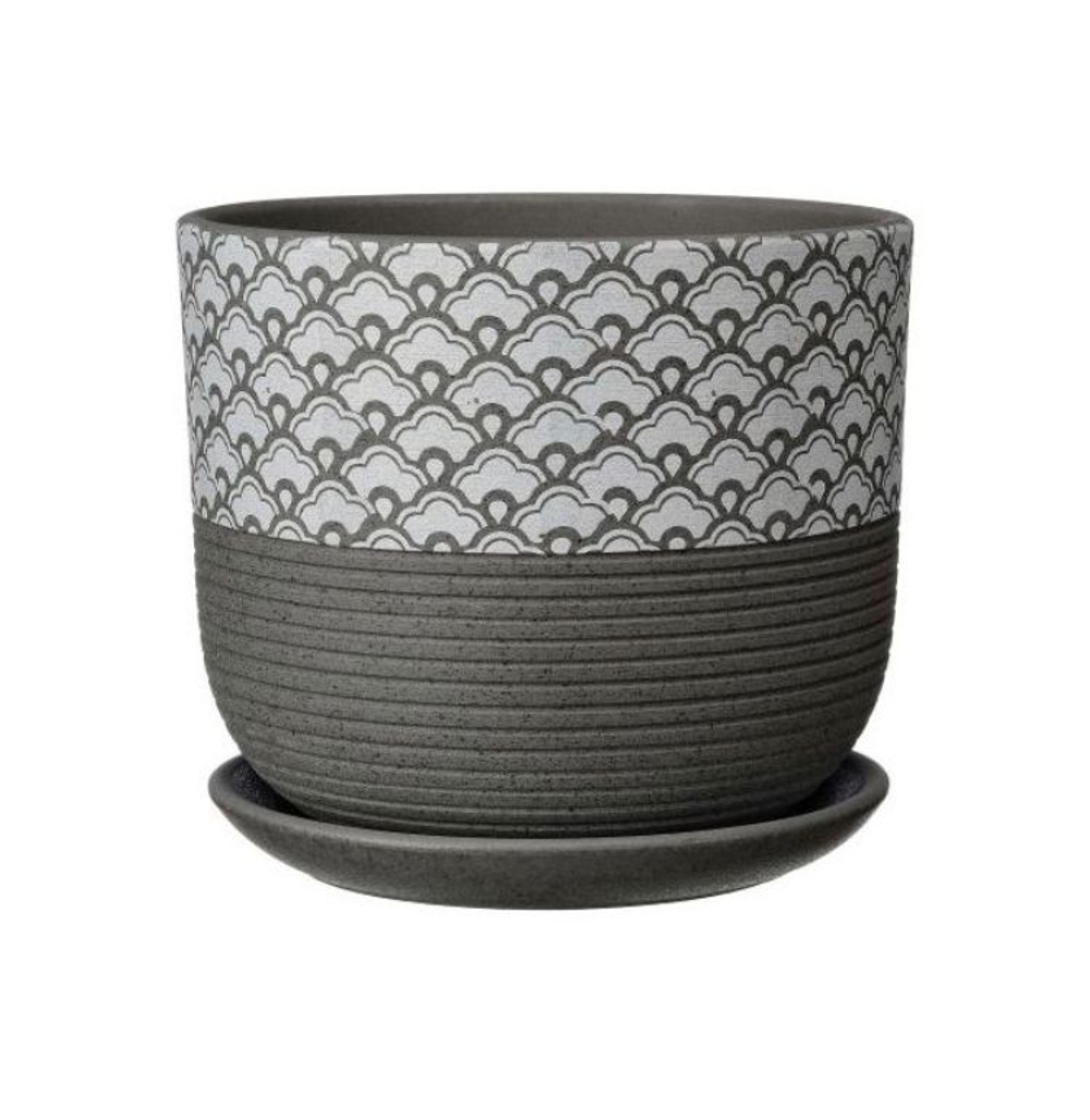 Горшок керамический Хоккайдо серый бук 1,6л d15,4h12,9