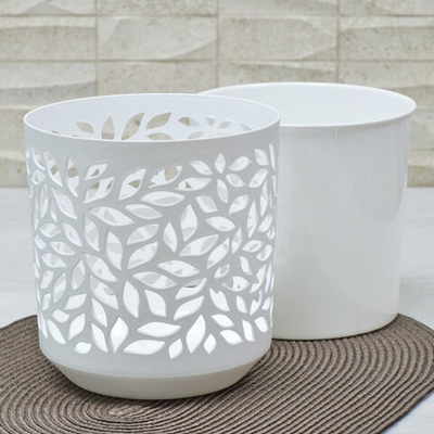 Кашпо Leaves 2,5л, белый/белый