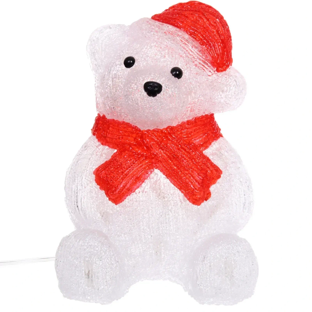 Фигура светодиодная «Медвежонок» 15*14,5*22 см, 20 лампы LED, (авторежим), 220V, Белый