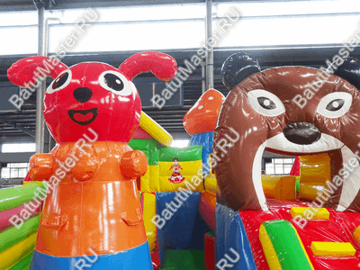 Детский надувной батут-горка "Маша и медведи" 16*10 м