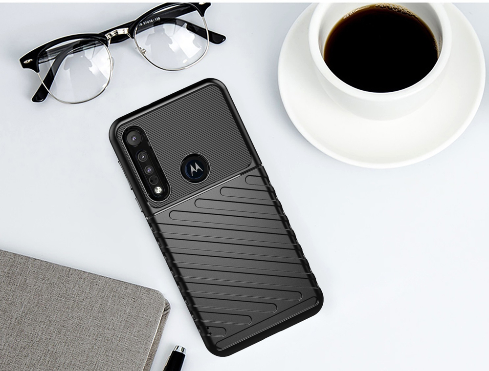 Чехол для Motorola Moto G8 plus цвет Black (черный), серия Onyx от Caseport