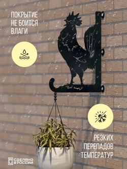 Кронштейны для кашпо Курица и Петух-2 шт черные