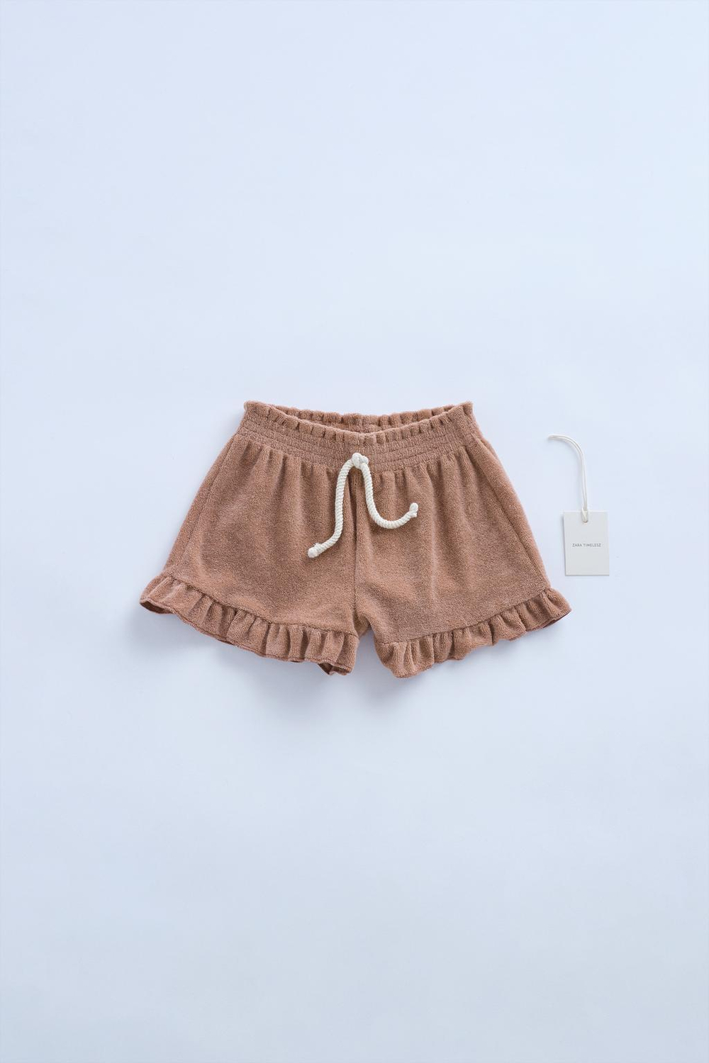 ZARA ШОРТЫ-БЕРМУДЫ ИЗ МАХРОВОЙ ТКАНИ С ВОЛАНАМИ — TIMELESZ, ТЕМНО-РОЗОВЫЙ