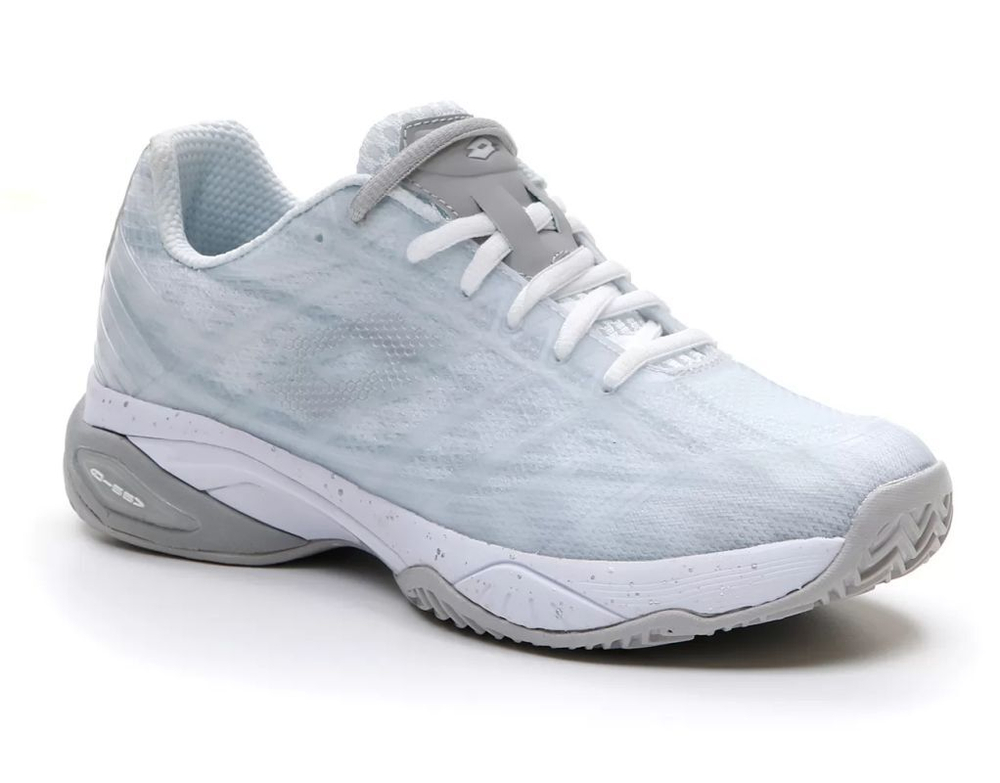 Женские Кроссовки теннисные Lotto Mirage 300 Clay - all white/silver metal 2