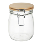 Банка для сыпучих продуктов 750мл 11x14,5см, стекло, крышка бамбук