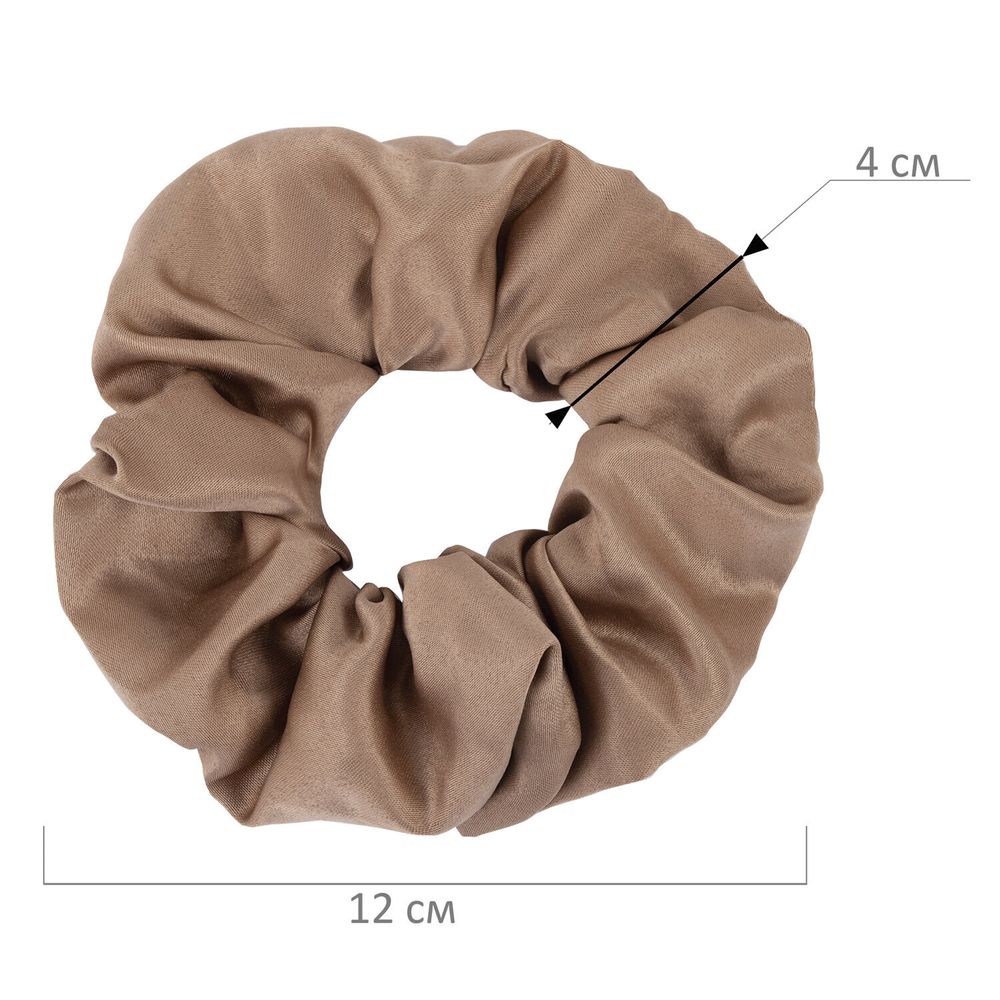 Резинка для волос 5х20 см, скранч, коричневый, MONTE VITA, 457071