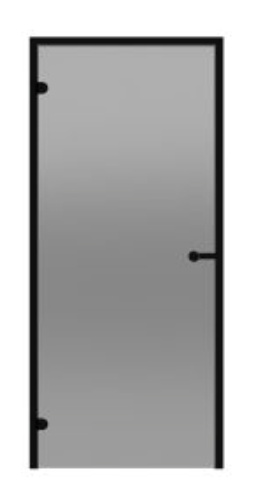 HARVIA Двери стеклянные 7/19 Black Line коробка алюминий, стекло серое, арт. DA71902BL