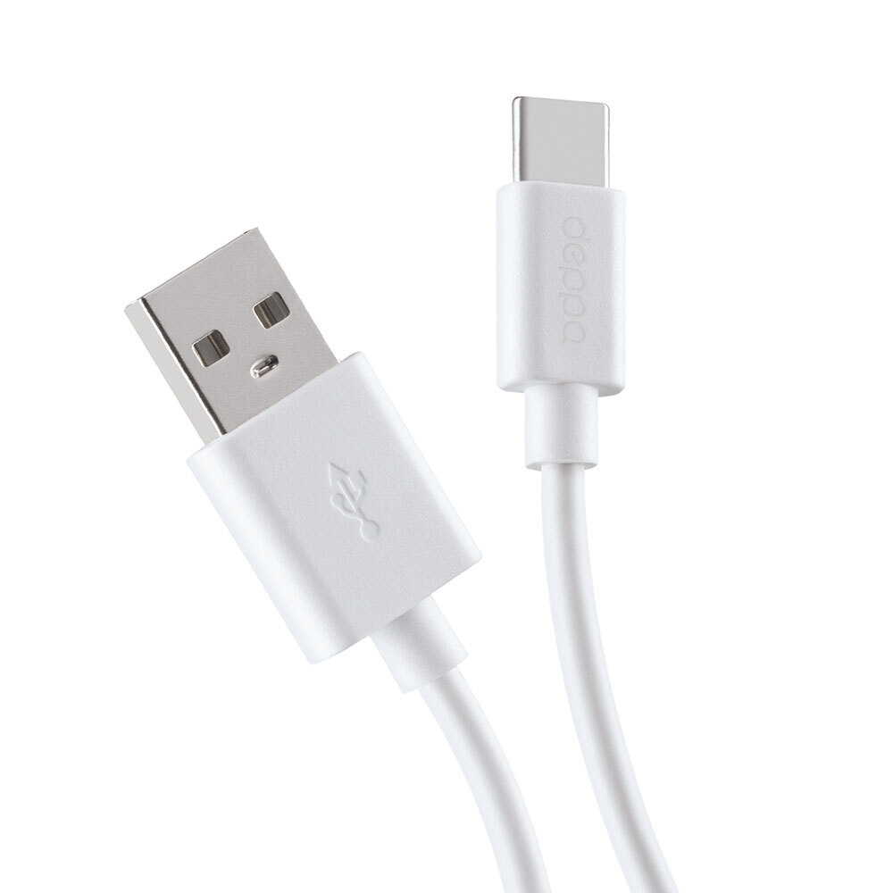Дата-кабель USB-A - USB-C, 1.2м, 2.4A, белый