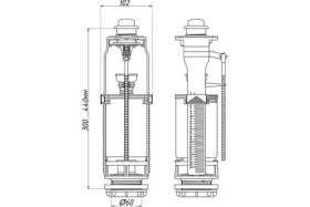 Арматура для бачка АНИ Пласт слив белая кнопка, 1 реж. универ. WC7010 023-1568