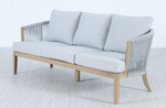 Диван деревянный трехместный Tagliamento Veneto, светлый тик, серый