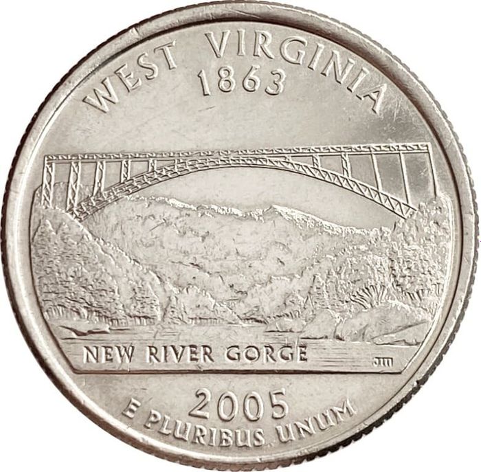 25 центов (1/4 доллара, квотер) 2005 США «Штат Западная Вирджиния» (P)
