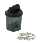 Скрепочница магнитная, 50 скрепок, тонированная черная (Стамм)