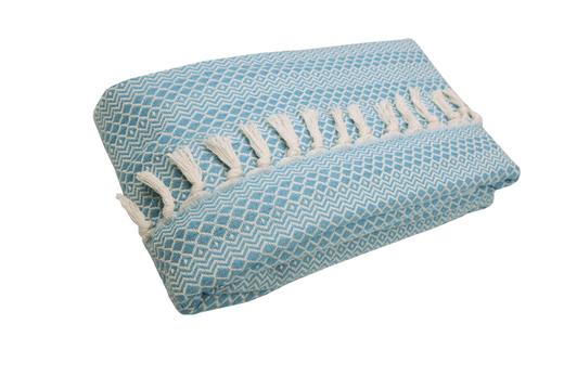 Плед-покрывало из хлопка "Venera", Узоры, цвет Голубой