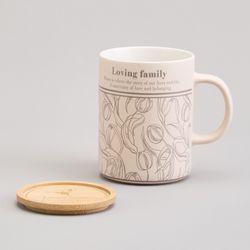 КРУЖКА LEFARD 400МЛ С БАМБУКОВОЙ КРЫШКОЙ "SWEET HOME" 8*10.9CM