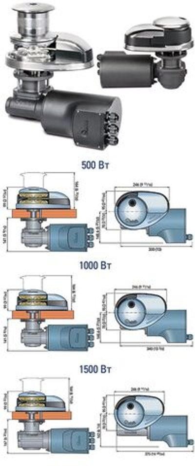 Якорная лебедка "Prince DP3", 1500 Вт, 12 В, цепь 10 мм (10252554)