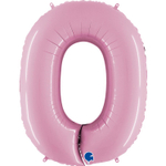 Шар фольгированный Цифра 0 101 см (Розовый)