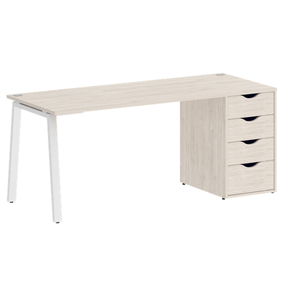 Home Office Стол письменный VR.SP-3-178.4.A Денвер Светлый/Металл Белый 1780*720*750