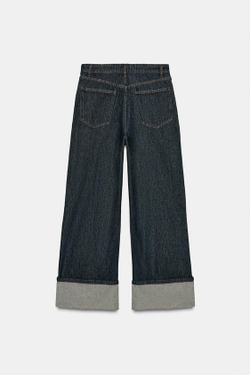 ZARA ДЖИНСЫ WIDE LEG СО СРЕДНЕЙ ПОСАДКОЙ — ZW COLLECTION, СИНИЙ