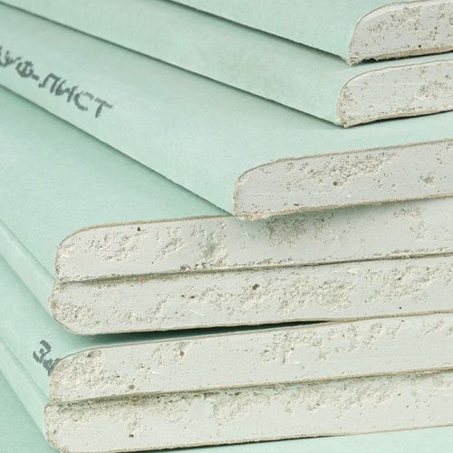 Гипсокартон влагоогнестойкий 2500х1200x12,5 мм Кнауф