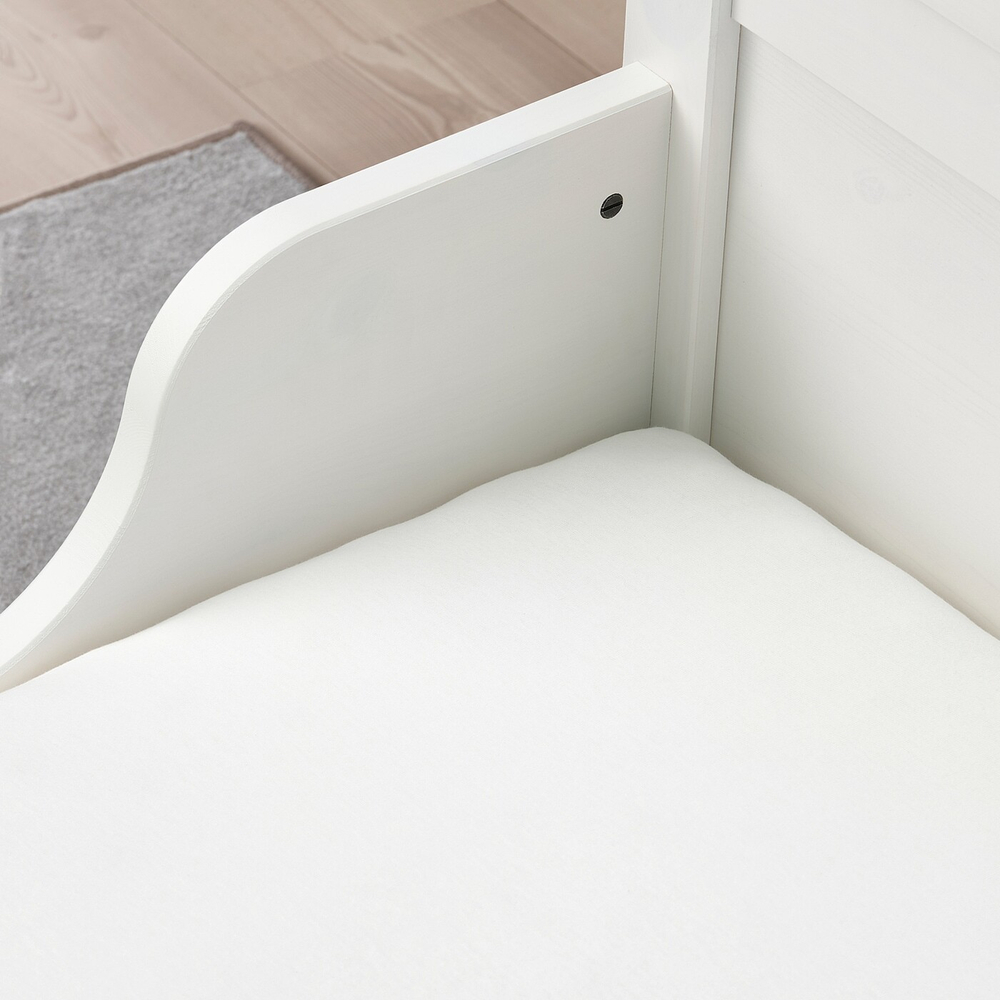 IKEA LEN  (ИКЕА ЛЕН)  -  Простыня на резинке, белая, 80x165 см