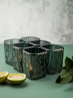 Набор бокалов под дерево 200 мл. 6 шт. черные