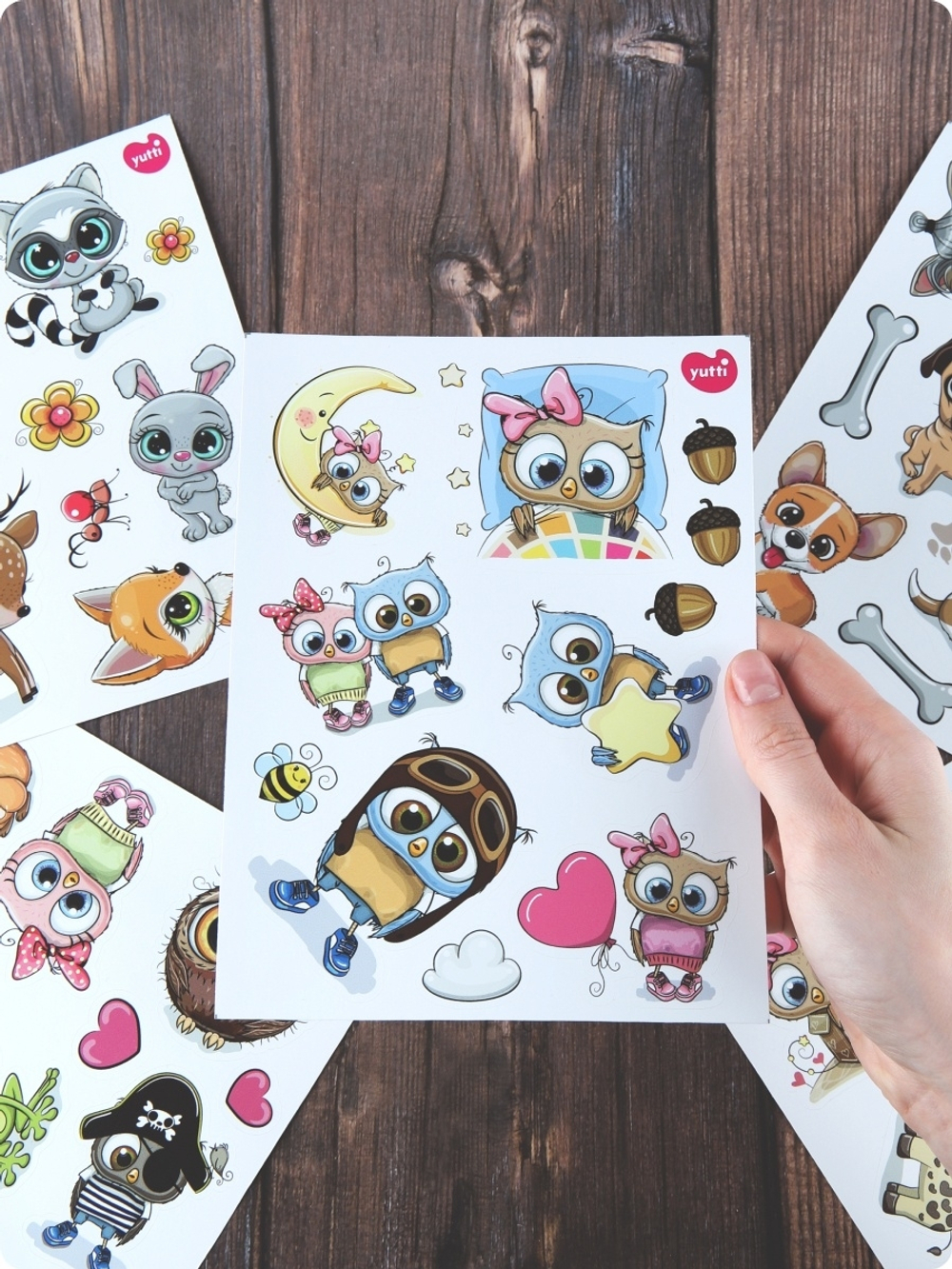 Набор детских стикеров с животными наклейки на телефон ноутбук