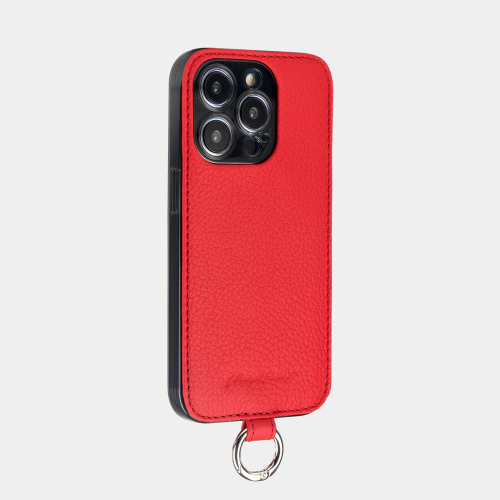 Чехол для iPhone 14 Pro из натуральной кожи теленка, красного цвета