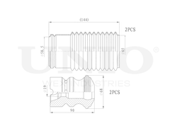 Комплект пыльник и отбойник UNIO DUC-50052