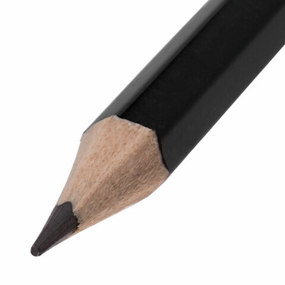 Карандаш чернографитный BRAUBERG, 1 шт., "Touch line", НВ, без резинки, корпус черный, заточенный, 180621