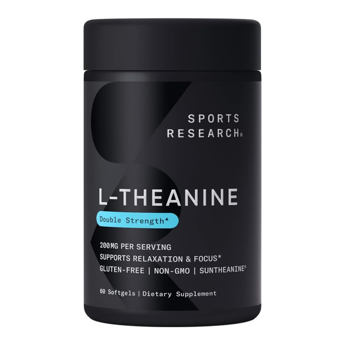 Аминокислота L-теанин, 200 мг, L-Theanine Suntheanine 200mg, Sports Research (60 капсул)