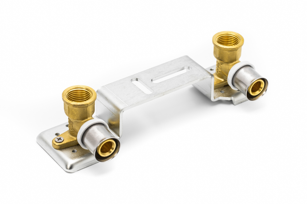 Водорозетка RIIFO Omni  2 шт на монтажной планке комплект пресс латунь 16-1/2&quot;ВР 150 мм L40,5