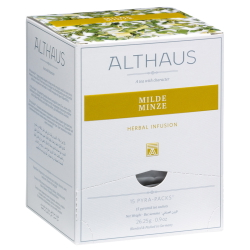 Чайный напиток травяной Althaus Milde Minze, Нежная Мята в пирамидках, 15 шт