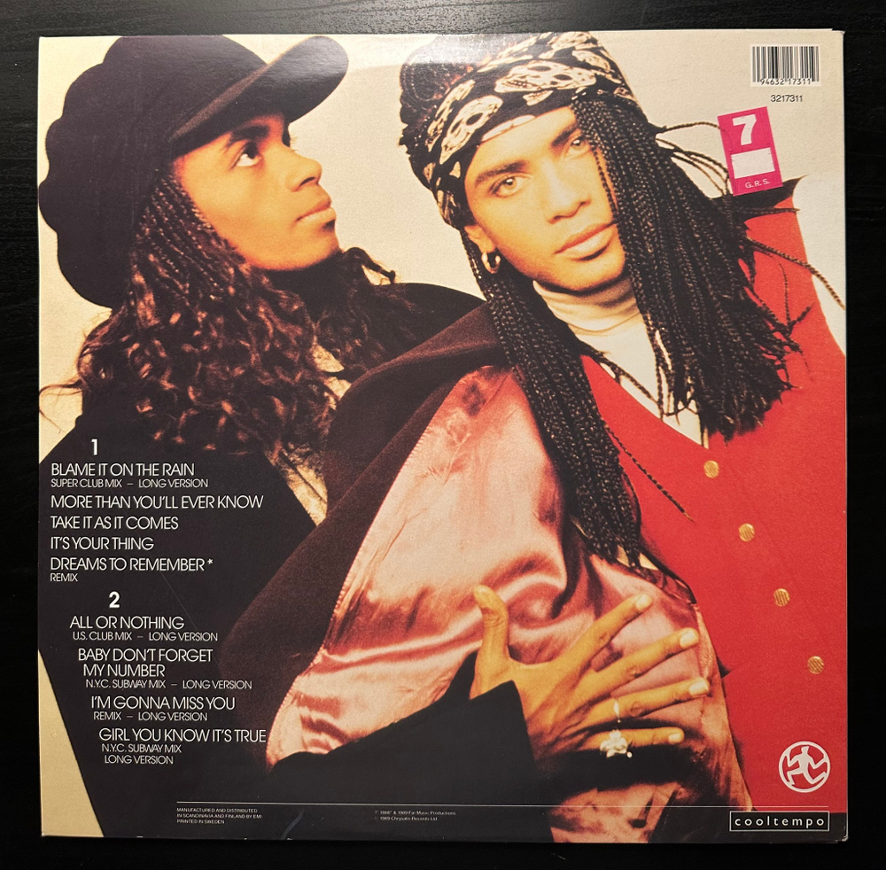Milli Vanilli - All Or Nothing (Швеция 1989г.)