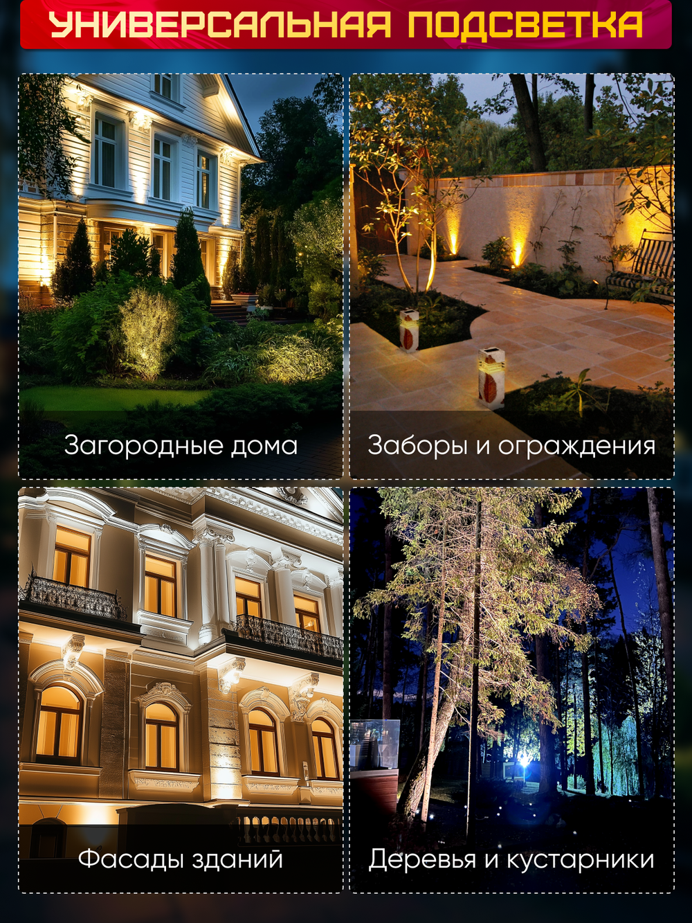 Прожектор для архитектурного и ландшафтного освещения 220V 5W 3000К теплый белый, угол 30 градусов
