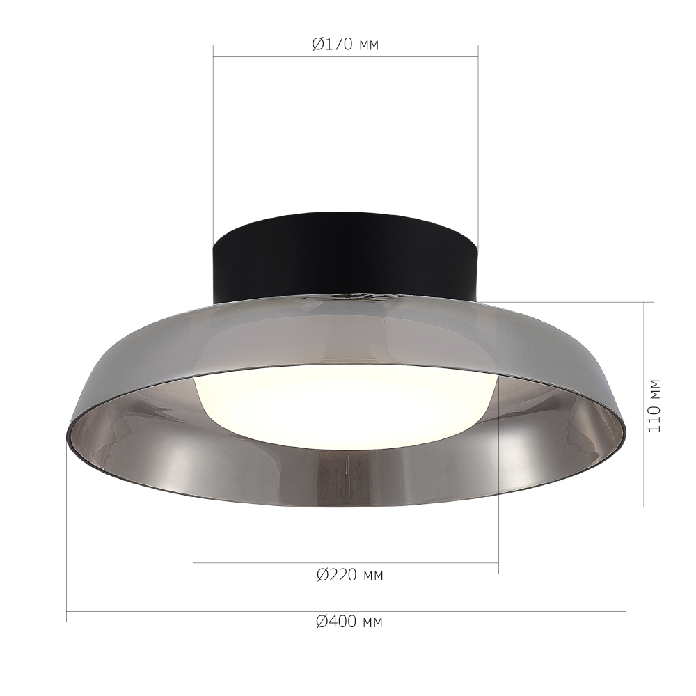 SL6019.412.01 Светильник потолочный ST-Luce Черный/Дымчатый, Белый LED 1*24W FORAY