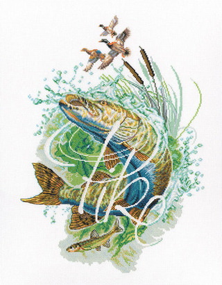 "Серебристая щука"-M783  вышивка