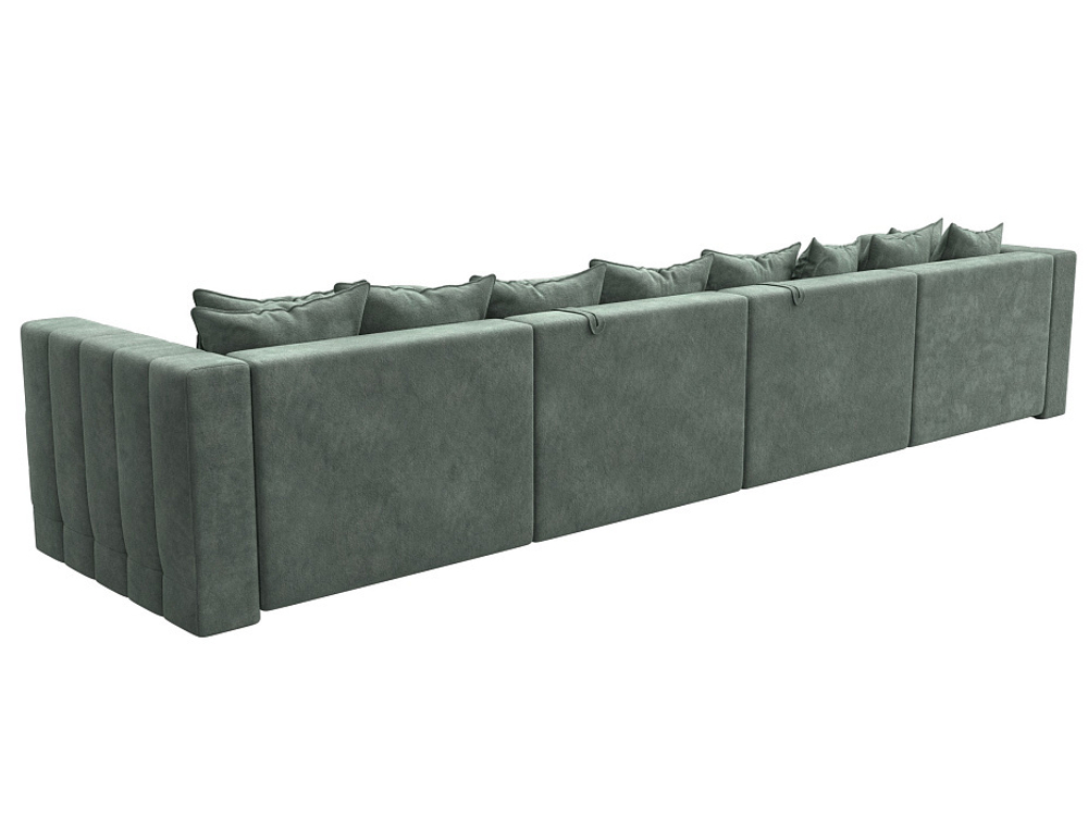 Диван П-образный Лига-052 НПБ Лонг, BRUT 08 ВЕЛЮР зеленый