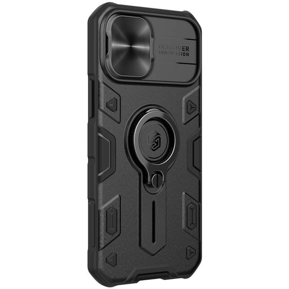 Противоударный чехол с кольцом и защитой камеры Nillkin CamShield Armor Case для iPhone 12 Mini