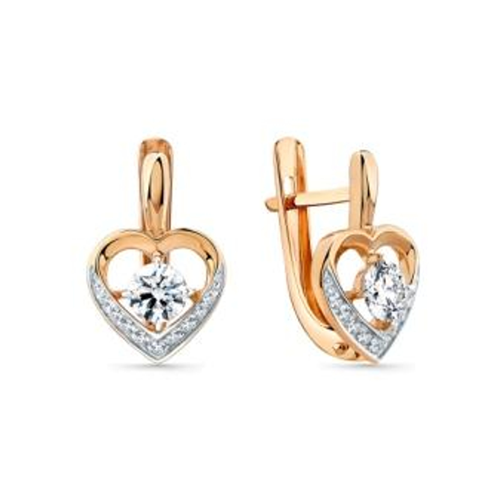 Серьги из золота с фианитами