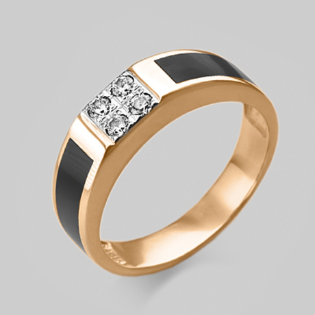 Кольцо из золота с эмалью