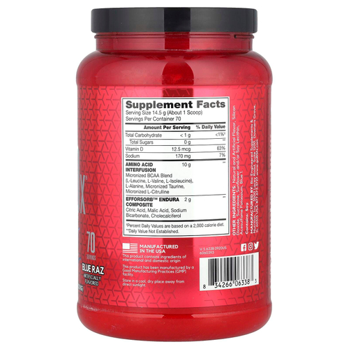 BSN, AminoX®, Endurance & Recovery, Blue Raz, 1,02 кг (2,24 фунта)