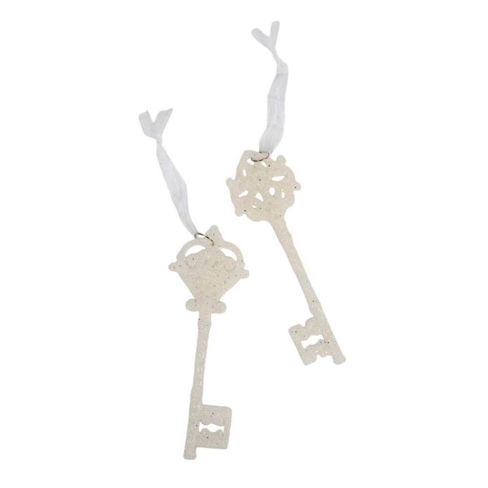 Подвеска "Ключ от тайн" 5*15 см (набор 2 шт), Белый (Серпантин)