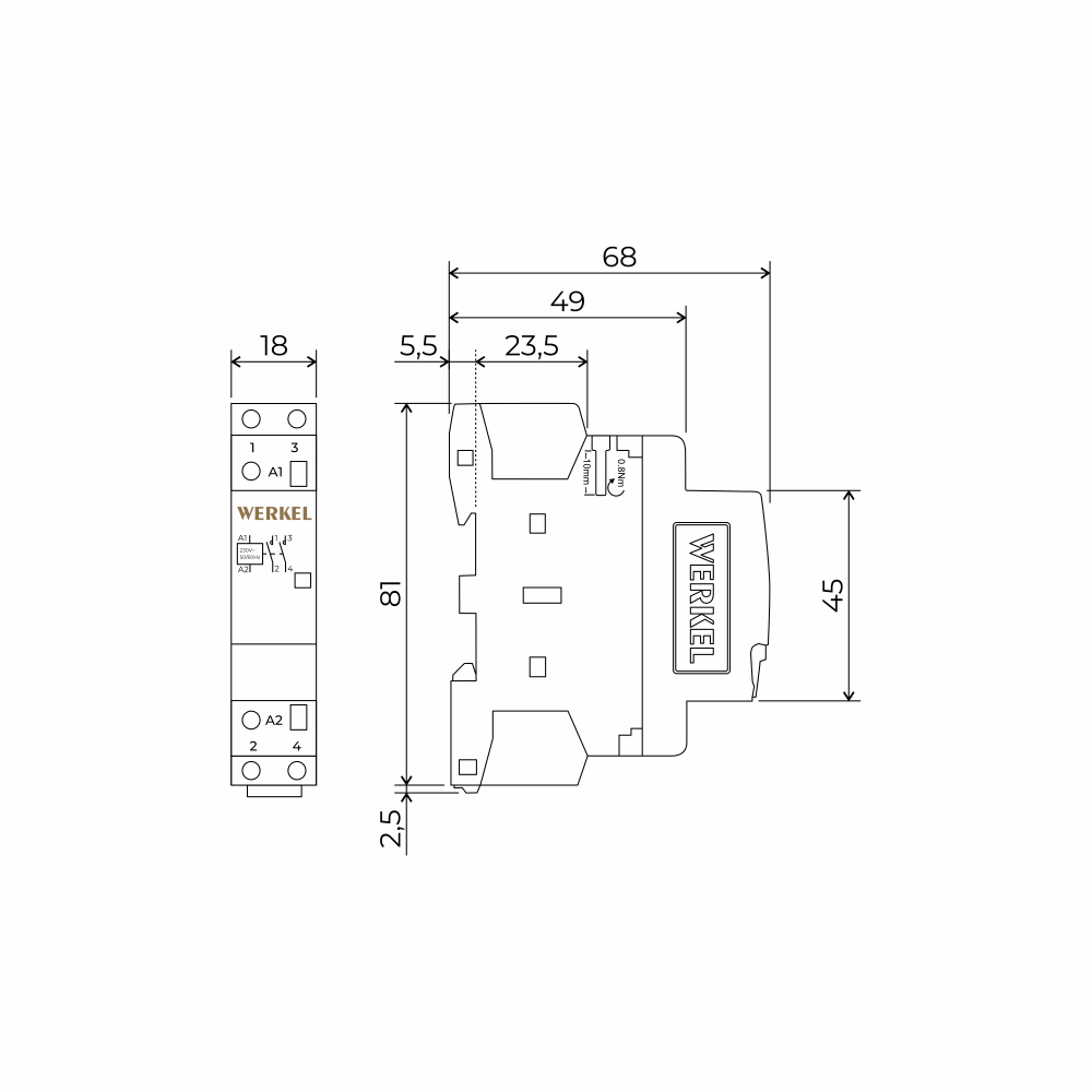 W941M25O/ Контактор модульный 25 A 2NO (1 мод.) W941M25O