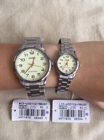 Парные часы Casio Standard: MTP-V001SG-9BUDF и LTP-V001SG-9BUDF