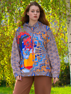 Худи с красивым принтом 2024