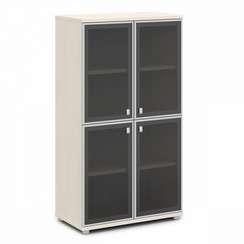 Шкаф со стеклом в алюминиевом профиле средний 820х440х1490 V-669