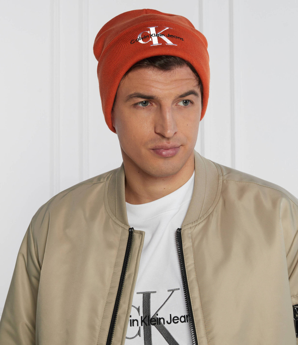 Шапка MONOLOGO EMBRO BEANIE CALVIN KLEIN JEANS - оранжевый(K50K511160)