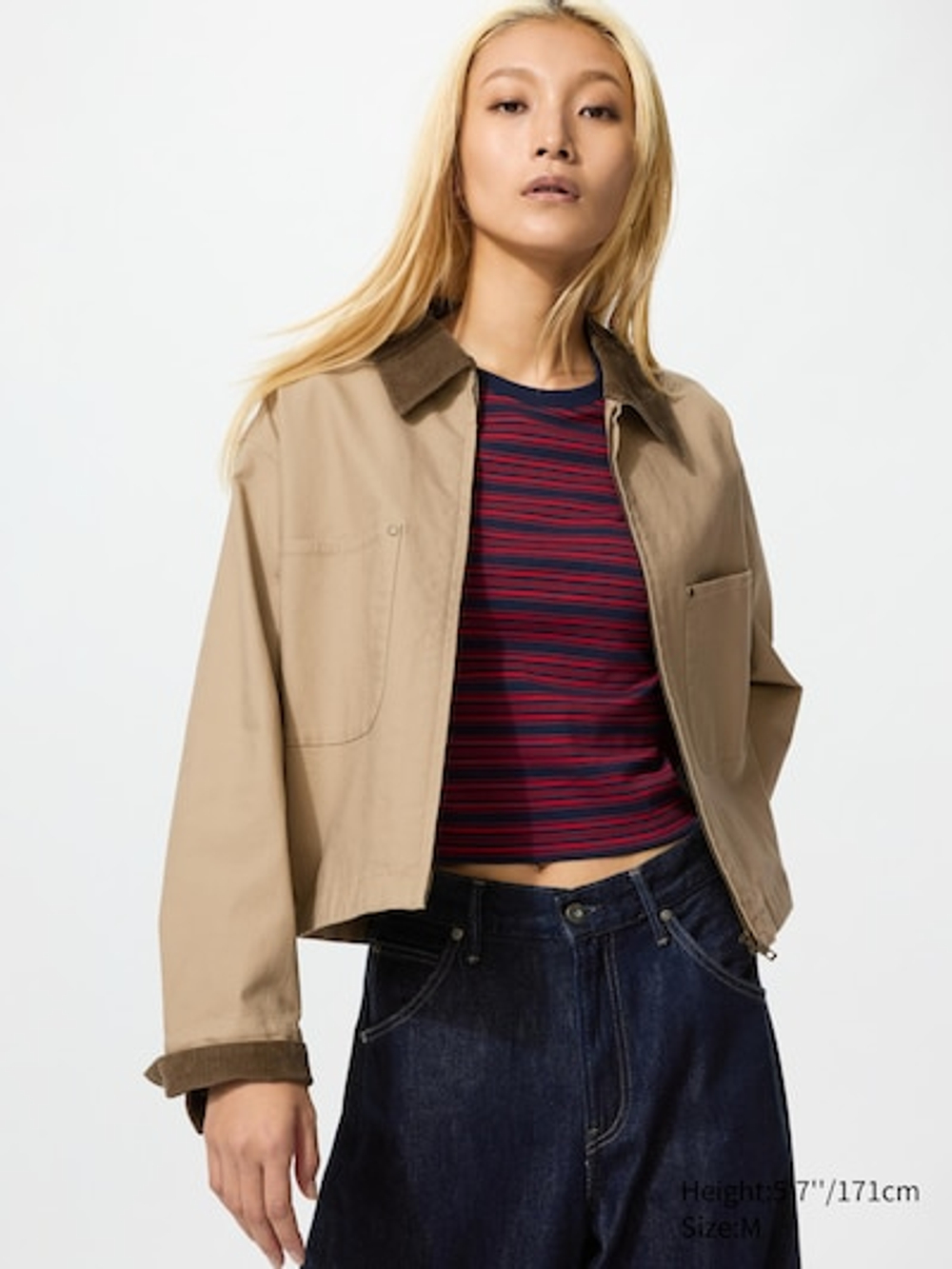 UNIQLO Короткая куртка, бежевый